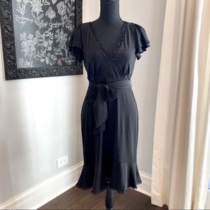 WHBM V-neck black dress
